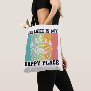 Der See ist mein glücklicher Ort Distresser Vintag Tasche