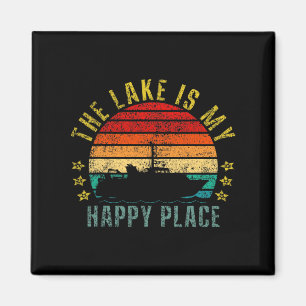 Der See ist mein glücklicher Ort Lustig Retro Magnet