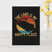 Der See ist mein glücklicher Ort Pontoon Boot Karte (Gelbe Blume)