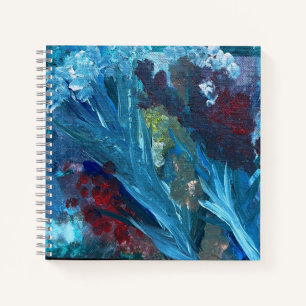 Der See und das Weeds-Acrylgemälde 8,5"x8,5" Notizblock