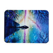 Der See und ihre Silhouette nachts Magnet (Horizontal)
