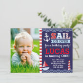 Der Seegeburtstag des Segel-wegjungen Einladung (Stehend Vorderseite)