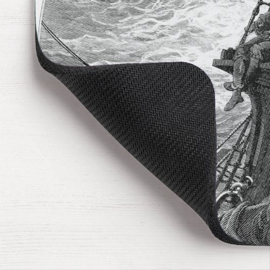 Der Seemann herauf den Mast während eines Sturms Mousepad (Ecke)