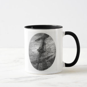 Der Seemann herauf den Mast während eines Sturms Tasse