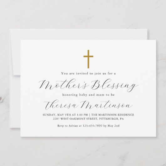 Der Segen der einfachen Minimalistischen Mutter Einladung (Vorderseite)