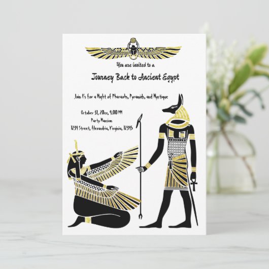 Der Segen des Golden Pharao: Kunst des alten Ägypt Einladung (Stehend Vorderseite)