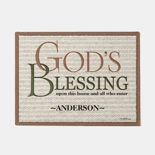 Der Segen des Gottes: Personalisiertes Fußmatte (Vorderseite)
