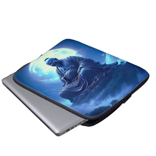 Der Segen des Mondes über der himmlischen Statue Laptopschutzhülle (Vorne Knopf)