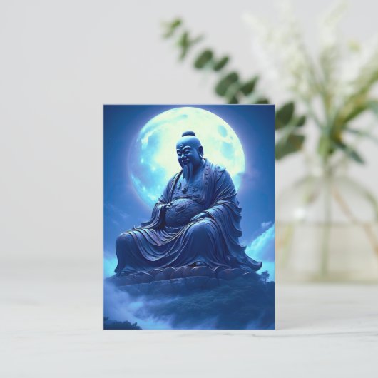 Der Segen des Mondes über der himmlischen Statue Postkarte (Stehend Vorderseite)