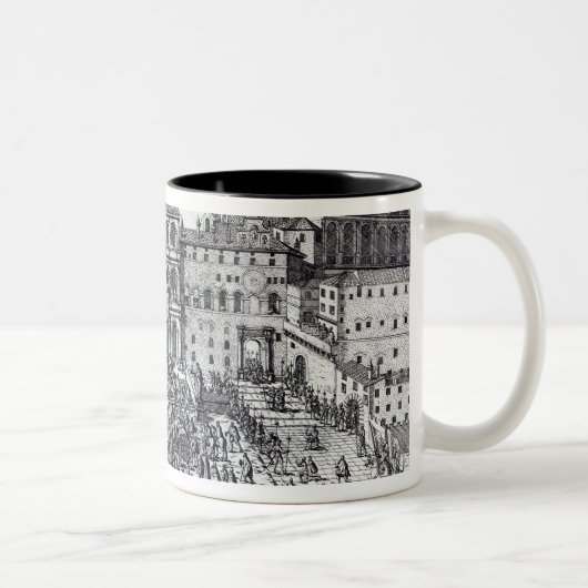 Der Segen von Papst Pius V Zweifarbige Tasse (Rechts)