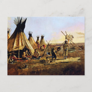 „Der Seidenmantel“ von Charles M. Russell Postkarte