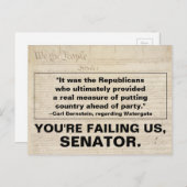 Der Senator der Republikaner muss das Land über da Einladungspostkarte (Vorne/Hinten)