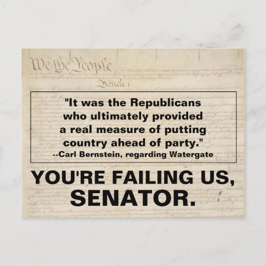 Der Senator der Republikaner muss das Land über da Einladungspostkarte (Vorderseite)