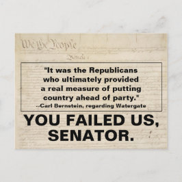 Der Senator der Republikaner muss das Land über da Einladungspostkarte