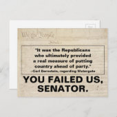 Der Senator der Republikaner muss das Land über da Einladungspostkarte (Vorne/Hinten)