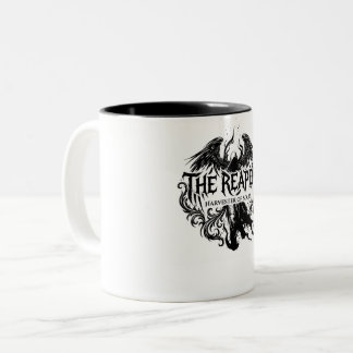 Der Sensenmann Gothic-Typografie & Dunkle Engels-K Zweifarbige Tasse