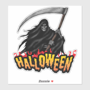 Der Sensenmann Halloween Beängstigend Aufkleber