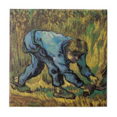 Der Sensenmann mit Sickle von Vincent van Gogh Fliese (Vorderseite)