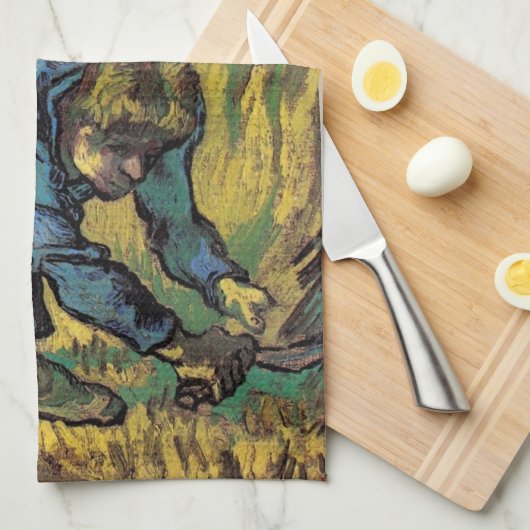 Der Sensenmann mit Sickle von Vincent van Gogh Geschirrtuch (Viertel Falte)