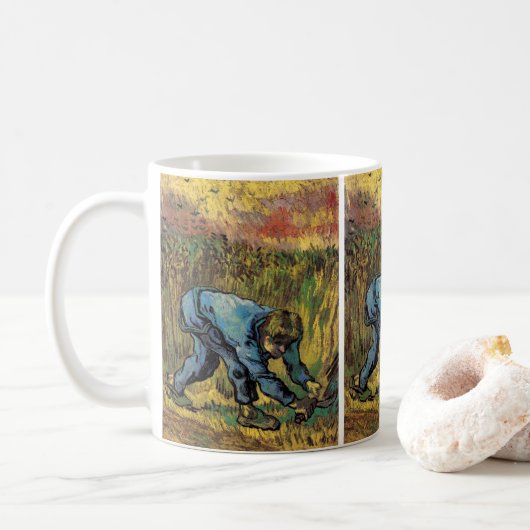 Der Sensenmann mit Sickle von Vincent van Gogh Kaffeetasse (Mit Donut)