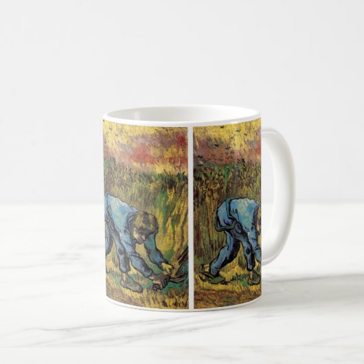 Der Sensenmann mit Sickle von Vincent van Gogh Kaffeetasse (VorderseiteRechts)