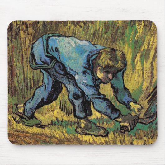 Der Sensenmann mit Sickle von Vincent van Gogh Mousepad (Vorne)