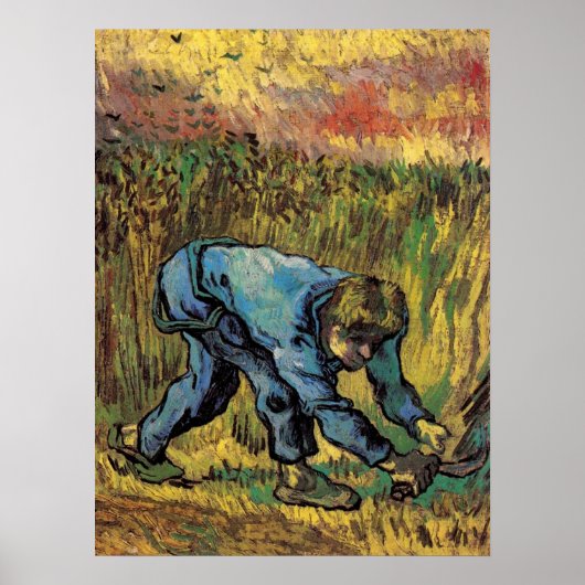 Der Sensenmann mit Sickle von Vincent van Gogh Poster (Vorne)