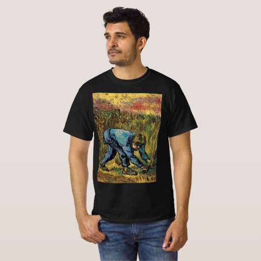Der Sensenmann mit Sickle von Vincent van Gogh T-Shirt (Vorne ganz)