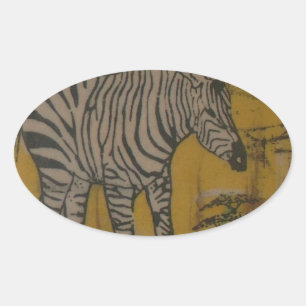Der Serengeti-Geist: Zebrengrasen in der Mara Ovaler Aufkleber