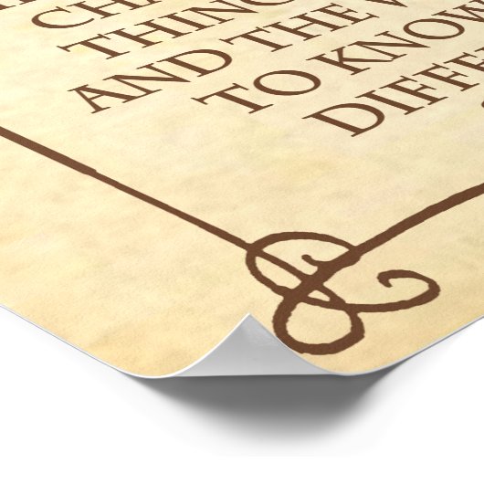 DER SERENITÄTSPRAYER POSTER (Ecke)