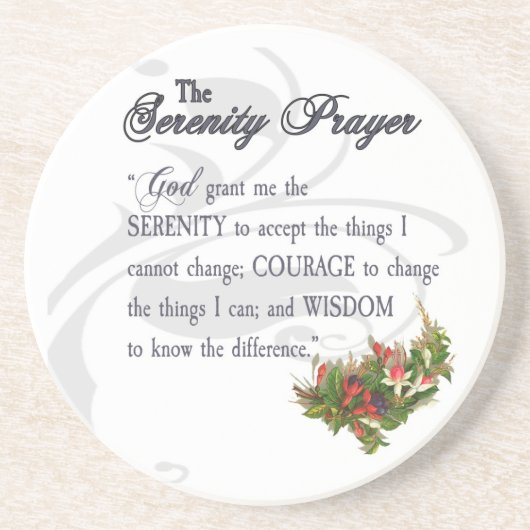 Der serenity-Gebets-Gewohnheits-Untersetzer Untersetzer (Vorne)