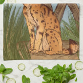 Der Serval und die Schmetterlinge Handtuch (Gefaltet)