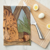 Der Serval und die Schmetterlinge Handtuch (Viertel Falte)
