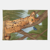 Der Serval und die Schmetterlinge Handtuch (Horizontal)