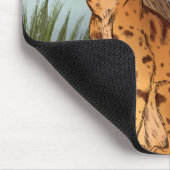 Der Serval und die Schmetterlinge Mousepad (Ecke)