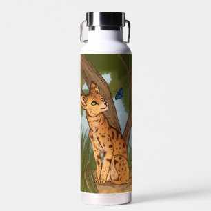 Der Serval und die Schmetterlinge Trinkflasche