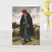 "Der Shepherdess " ~Border Collie-Foto-Karte Karte (Gelbe Blume)
