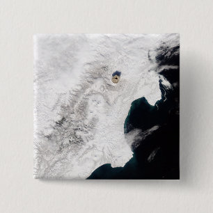 Der Shiveluch Vulkan in Kamchatka Krai, Russland Button