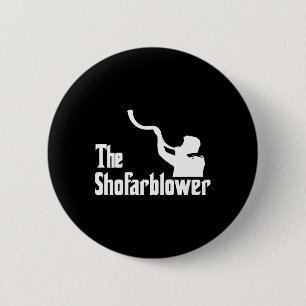 Der Shofar-Bläser Rosch-Haschana-Rabbi Tempel Jüdi Button