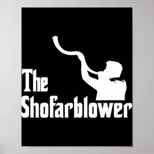 Der Shofar-Bläser Rosh Hashanah Rabbiner Tempel Ju Poster
