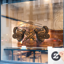 Der Shop für Vintage Goldtätomaschinen Fensteraufkleber