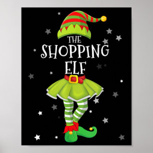 Der Shopping-Elf-Spaß-Matching-Familiengruppe Weih Poster