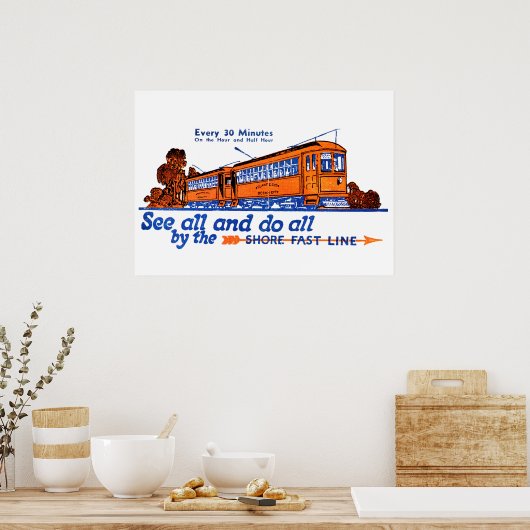 Der Shore Fast Line Trolley Service Poster (Küche)