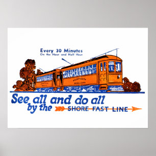 Der Shore Fast Line Trolley Service Poster
