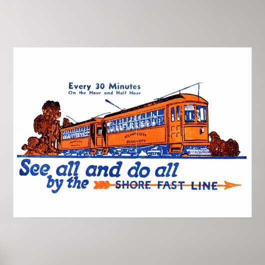 Der Shore Fast Line Trolley Service Poster (Vorne)