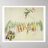 Der Shoshone Sun Dance (Pigment auf Muslin) Poster (Vorne)