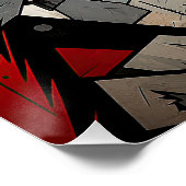 Der sibirische Husky-Hund, rot und schwarz 002 - U Poster (Ecke)