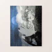 Der sibirische Husky und der Mond Puzzle (Vertikal)