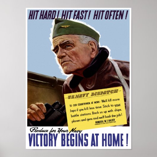 Der Sieg beginnt bei Zuhause - Bull Halsey Poster (Vorne)