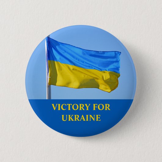 Der Sieg der ukrainischen Flagge Bleibe stark Button (Vorderseite)